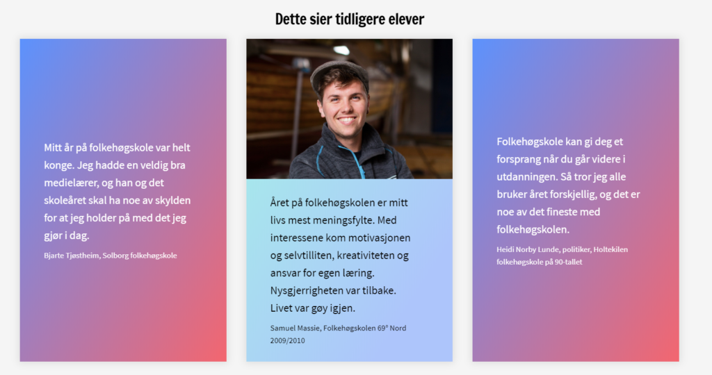 anbefalinger folkehøgskoleelever