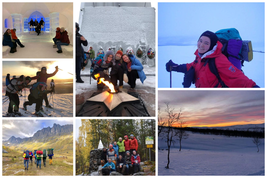 Collage med bilder fra et folkehøgskoleår.