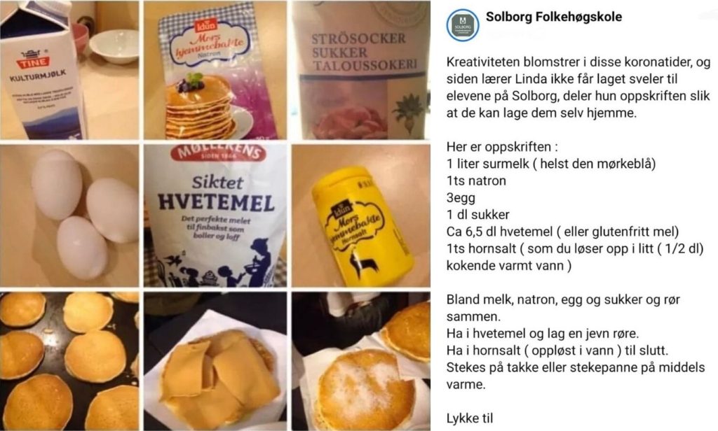 oppskrift sveler Solborg folkehøgskole
