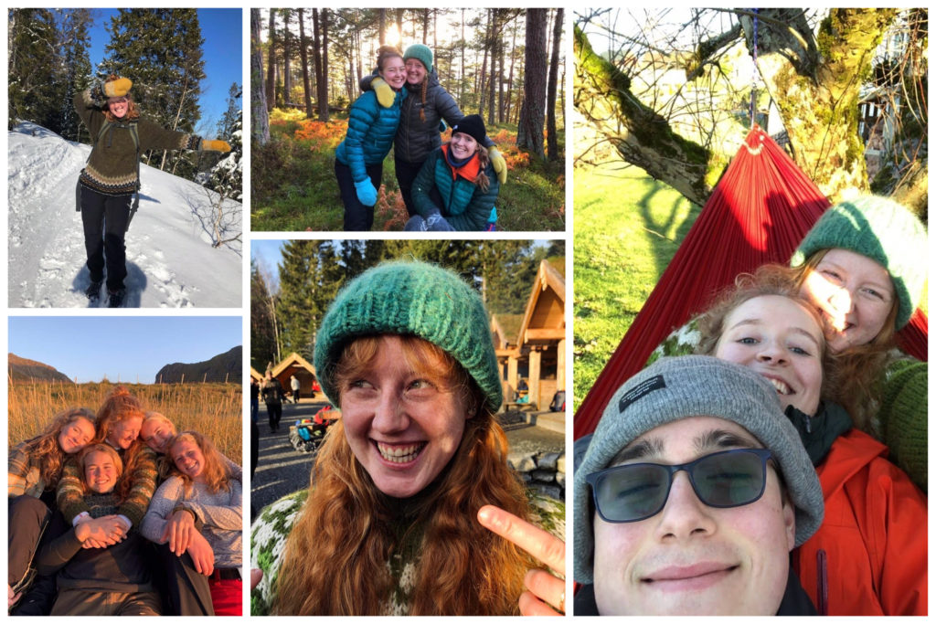 Collage med bilder fra et folkehøgskoleår.