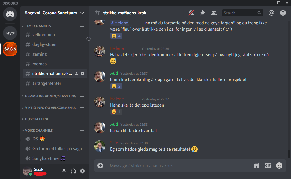 caht strikkegruppe Sagavoll folkehøgskole