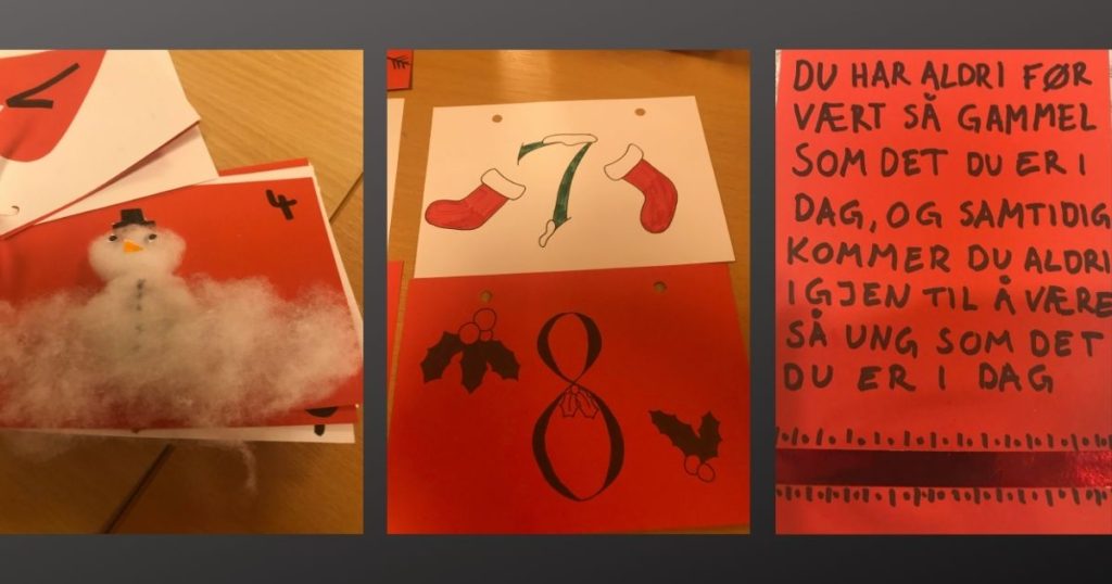 julekort, snømann, tekst, julehilsen, Agder folkehøgskole